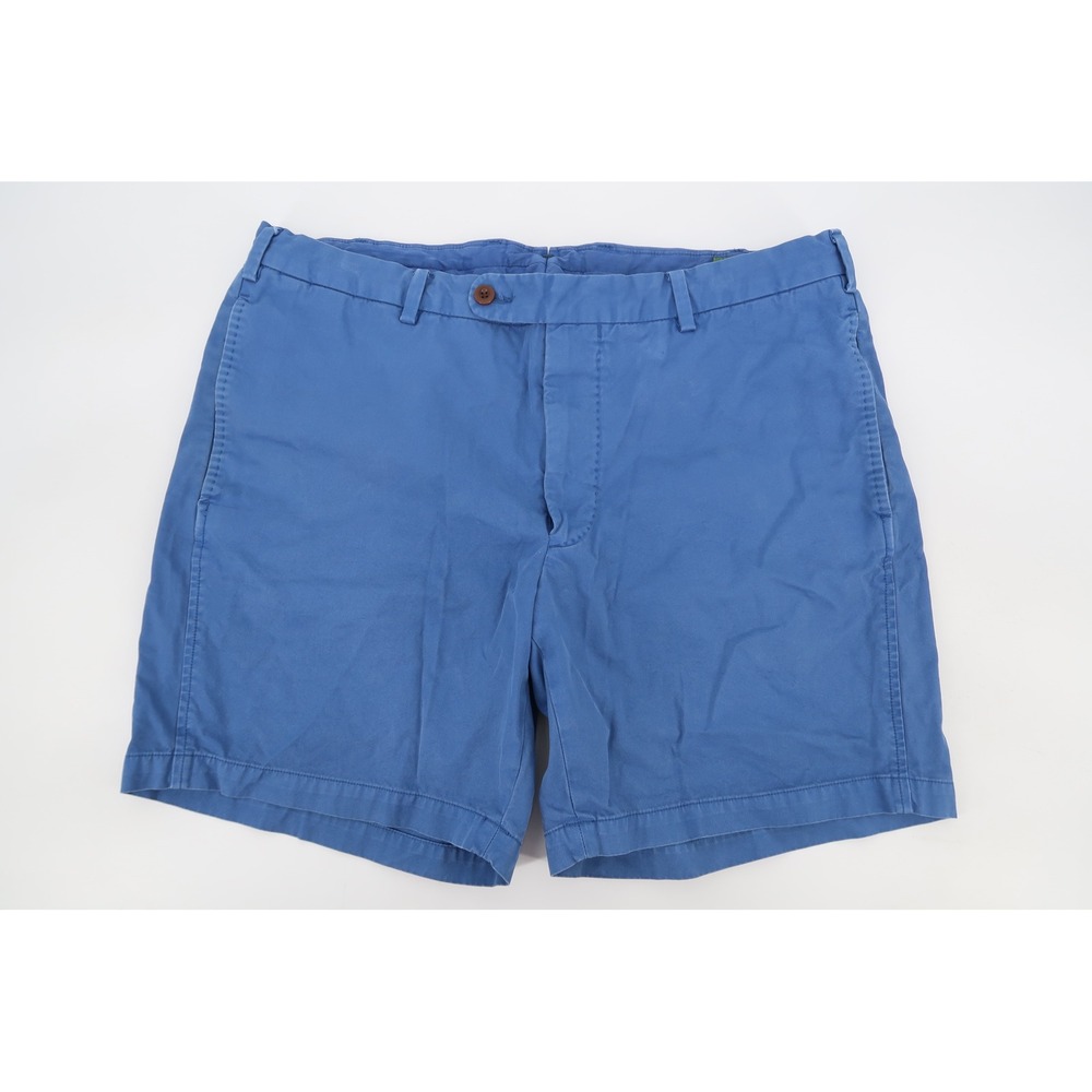Sid Mashburn Chino Shorts Mens 36 Blue Cotton Flat Front Casual Preppy Classic